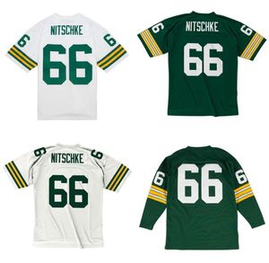 Stitched football Jersey 66 Ray Nitschke 1966 green mesh retro Rugby jerseys Men Women and Youth S-6XL