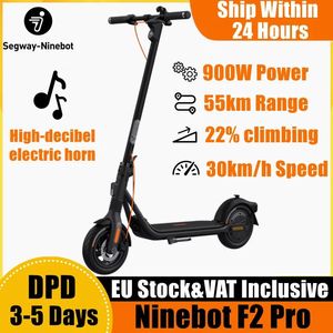 EU Stock Ninebot av Segway F2 Pro Kickscooter 30 km/h max hastighet 900W Motor Smart Electric Scooter 55 km Max Range Scooters