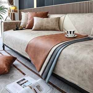 Pokrywa krzesła technologiczna sofa sofa zagęszona sztuczna skórzana tkanina Lekka luksusowa poduszka na poduszkę miękką opakowanie sofa tkanina poduszka
