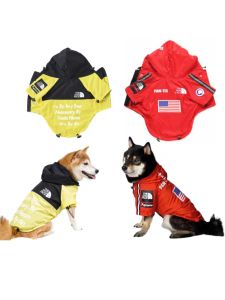 Raincoats Dog Face Jacketkläder Petvalp Huvtröjor Regnrockar Väderbeständig Sweatshirt för stora medelstora små hundar Kostym