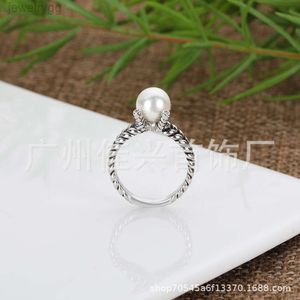 Projektant David Yumans Yurma Jewelry Davxxd Yxman Pearl Ring Popular Button Thread Fashion Four Claw New Style