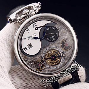 Bovet 1822 Tourbillon Amadeo Fleurie Esqueleto Automático Relógio Masculino Caixa de Aço Mostrador Branco Marcadores Romanos Couro Preto Timezonewatch270l