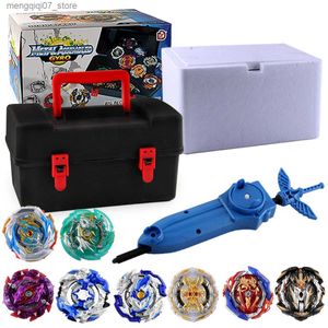 Beyblades Metal Fusion Toupie S Set Burst Metal Fusion Gyro med handtag Launcher Tool Box Spinning Top Toys for Boys Children Gifts XD168-21P L240304