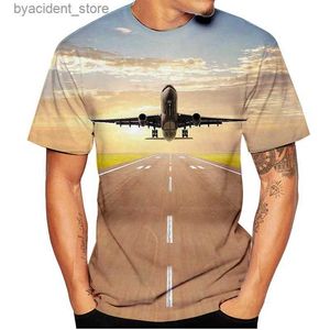 Herren T-Shirts Flugzeug Hot Harajuku Print T-Shirt Herren Damen Mode Casual Streetwear Übergroße T-Shirts L240304