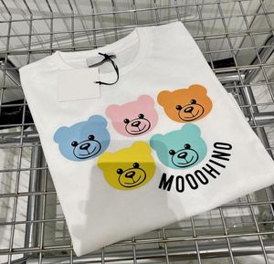 Children Tshirts Summer Short Sleeve Shirt Baby Girls Boys Letter five Colorful Bear Pattern Bottoming Blouses Kids Clothes Tops 1040148