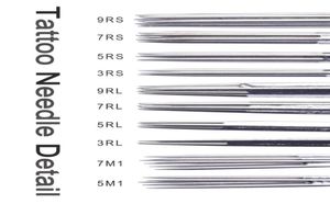 プロの100PCSアソート滅菌タトゥー針ミックス10サイズ3RL 5RL 7RL 9RL 3RS 5RS 7RS 9RS 5M1 7M1タトゥーサプライ4065683