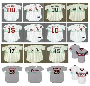 Na85 Camisa Vintage KEN GRIFFEY JR BO JACKSON PAUL KONERKO RICHIE ALLEN RON SANTO WILBUR WOOD FRANK THOMAS MARK BUEHRLE Retro Bas3690405