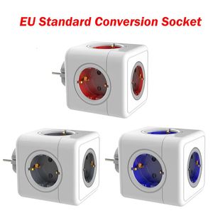 EU Standard Conversion Socket Smart Outlet Adapter Power Strip utan USB Plug Cube 240228