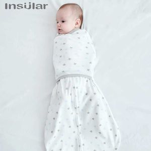 Quilts Insulated anti star sleeping bag for babies all season pure cotton ultra-thin anti kick bedding single layer baby towelL2405