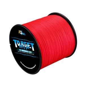 Linee Lenza da pesca con filo intrecciato 4 fili 500M 1000M Colore super rosso Non staccarsi mai 2 4 6 8 100LBS 0,06 mm 0,08 mm 0,1 mm 0,55 mm Acqua salata