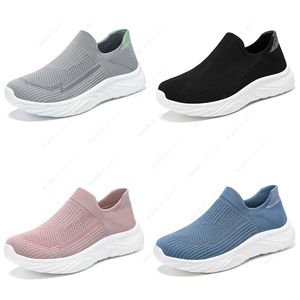 Sapatos femininos 2024 novos sapatos esportivos de lazer tênis de corrida sola preguiçoso edição coreana tendência voando tecelagem um passo único sapatos gai 054