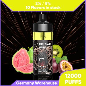 Oryginalny Happ Bar Hero 12000 Puff Ujeżdżalne Vapes Pióra Pióra 12k E papieros 2% 5% Desechable Vaporize doładowanie Cewki siatkowe VAP vs 15k