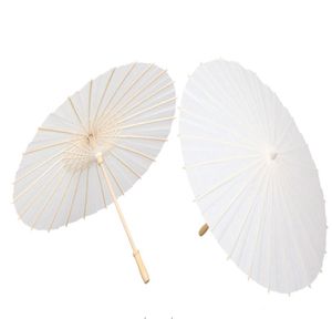 20cm 30cm 40cm 60cm 84cm çaplı DIY Bambu Boya Şemsiyesi boş beyaz kağıt şemsiye çocuk childeren çizim şemsiyeleri3270211