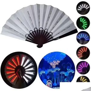 Parti Dekorasyonu 1 PC Işık Katlanır Fan 13inch Led Play Colorf El Dans Neon DJ Gece Clubparty FY8446 DRO DHMVE için Abanico Hayranları