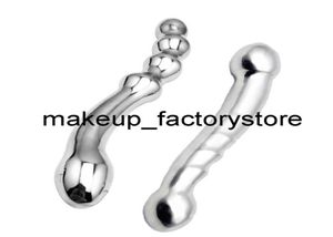 Massage Male Stainless Steel G Spot Wand Stick Pure Metal Penis PSpot Stimulator Bead Anal Plug Dildo Sex Toy For Women Men2827698