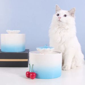 Supplies Fountain For Cat Water Ceramic Filter Drinking Automatic Electric Feeder Bowl Cat Drinker Dispenser Drinkers Pump USB Charge