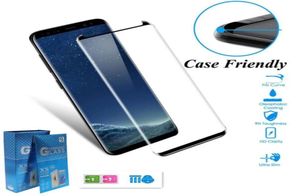 Przyjazny szklane szklane szklane obudowy 3D Brak wyskakującego ochraniacza ekranu dla Samsung Galaxy Note 20 Ultra 10 9 8 S7 Edge S8 S9 S10 S20 S23380595