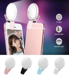 Mini Q Ricaricabile Universale LED Selfie Anello luminoso Luce Flash Lampada Selfie Anello Illuminazione Fotocamera Pografia per iPhone Samsung S18820877