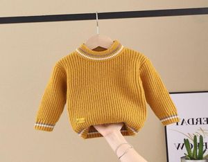 Филология Pure Color Осень Зимний мальчик девочка Chired Crew Sece Рубашки с твердым пуловым свитером с длинным рукавом LJ201130 84 Z28620945