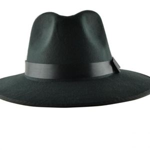 Whole-YOCCAS Lungo Il Cappello Invernale Vintage Jazz Cap Visiera da Palcoscenico Uomini Britannici Sombreri Para Hombres Cappelli Fedora Neri Per Mens298u