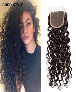 Middle Part Style 4Quotx4quot Water Wave Sets Closure Real 8A Grad Remy Human Hair 120 Density7531029