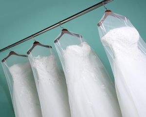 Longo transparente macio tule capa de poeira para roupas de casa vestido de casamento vestuário protetor de malha Yarn6436216