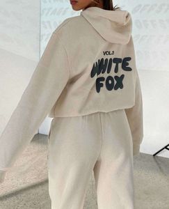 Tracksuit White Designer Fox Hoodie Set Two 2 Piece Set Women Herrkläder sportig långärmad tröja med huvtraktioner Spring Autumn Winter SMA 255ESS