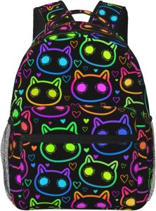 Backpack Halloween uroczy czarnokrętny kota Lekki laptop plecak dla kobiet mężczyzn College Bookbag Casual Daypack Torba podróżna