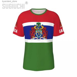 T-shirt da uomo T-shirt nazione unisex Gambia Flag Gambia T-shirt jersey per uomo donna Calcio tifosi di calcio regali vestiti personalizzati tee L240304