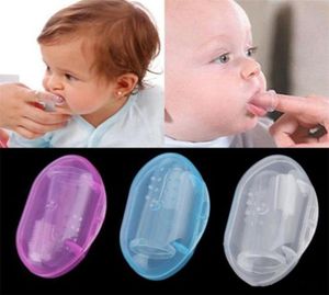 Dişler Yumuşak Kauçuk Fırça Kutu Silikon Parmak Diş Fırçası Masajı Bebek Bebek Temizleme Diş Fırçası Eğitim Fırçası Bütün 5817939