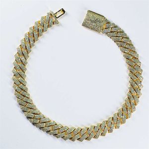 Collana a catena a maglie cubane placcata in oro di alta qualità con dichiarazione europea Hip Hop, gioielli di moda per uomo