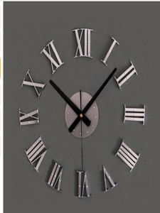 Vintage wood texture 3D Roman numeral clockhome decoration wall watchwood sticker home decor 3116647