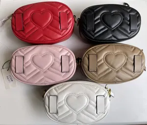 New Hot sale Pu Leather Handbags Women Bags Heart Style Fanny Packs Waist Bags Handbag Lady's Belt Chest bag wallet purses