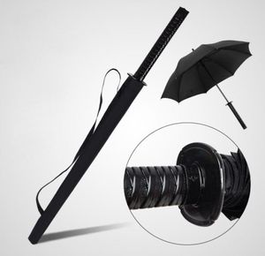 Paraplyer japanska samurai svärd paraply soliga ranny långhandle halvautomatiska 16 revben svart1191278