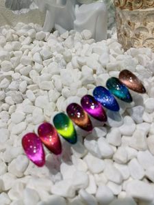 8 colori diamante rotto glitter laser ampio occhio di gatto smalto gel per unghie brillante galassia UV vernice magnetica occhi per arte 240219