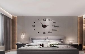 3D Wall Clock Mirror Wall Stickers Diy Moderna klockor Borttagbar konstdekal klistermärke Hemdekoration vardagsrum kvarts nål5296300