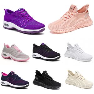 Sapatos femininos Caminhando novos homens de corrida Men Shoes Flat Sole Moda Purple Braz Black Confortable Sports Bloqueio de cor Q91- 24