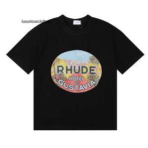 Herr t-shirts 2023 Casual Rhude Summer Mens T Shirt Designer Priting T-shirt mode Simple Ppure Cotton Men Tshirts Fashions T Shirts For Us