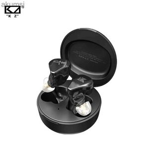 Mobiltelefonörlurar KZ SA08 TWS Trådlös Bluetooth -kompatibla 5,0 EARPHONES HIFI HEADSET BROUS CANCERING TOUCH CONTROL SPORT SPEL EARVUDS MED MIC YQ240304