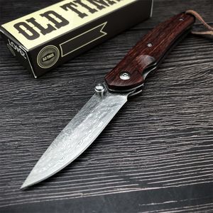 Tactical Wood Handle 8CR13MOV/Damascus Steel Blade Folding Knife Outdoor Self Defense Hunting Hiking Everyday Carry Pocket Knives BM 535 3300 UT 85