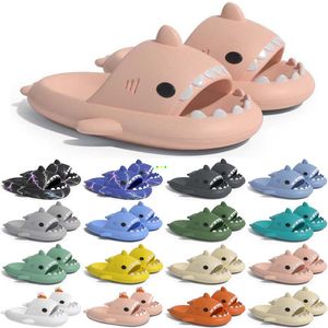 Gratis fraktdesigner Shark Slides Sandal Gai Sliders för män Kvinnor Sandaler Slide Pantoufle Mules Mens Womens Slippers Trainers Sandles Color294