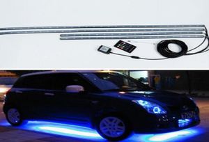 Автомобильная подсветка, гибкая светодиодная лента с дистанционным управлением, RGB декоративная атмосферная лампа под трубкой, под днищем, система неонового света Kit8814622