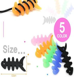 2014 Style Silicone Rubber Fish Bone Earphone Cord Mp3mp4 Player Cable Winder Holder Organizer 100pcslot5178795