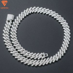 مخصصة السوار الكوبي VVS Moissanite 925 Sterling Sliver Cuban Rink Stain for Man Necklace