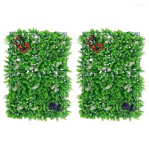 Decorative Flowers Artificial Plant Wall Decoration Greenery Panel Grass Backdrop For Wedding Party Fence Panels Outdoor Fake