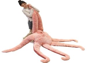 Sevimli Net Kırmızı Ahtopus Peluş Oyuncak Dev Hayvan Bebeği Eşlik Uyku Yastığı Tatami Kız arkadaşı için Tatami Hediye Kanepe Dekorasyonu 145 258cm D6375557