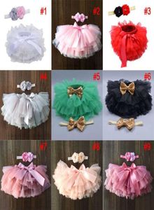 Baby Girls Tutu kjol Bow Gaze kjolar designer barn med pannband pp kort klänning prinsessa klänningar baby kläder 03t6958251