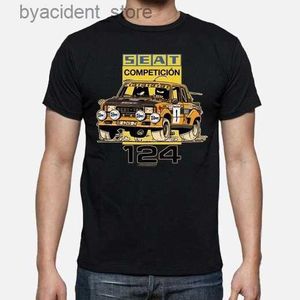 Männer T-Shirts Heißer Verkauf Klassische Spanien Cartoon Auto S E A T 124 2100 GR.5 T Shirt.Neues T-Shirt aus 100 % Baumwolle mit kurzen Ärmeln und O-Ausschnitt, lässiges Herren-Top L240304