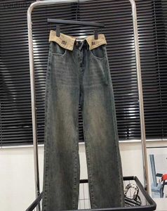 Kvinnors jeans jeans nya ljusblå mörkblå designer märke pants street denim rak ben jeans 240304