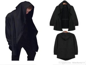 Bahar Sonbahar Tasarım Erkekler Giyim Sweatshirt Hip Hop Swag Hoodie Man Hooded Hardigan Mantissas Siyah Pelerin Dış Giyim M3XL6884383